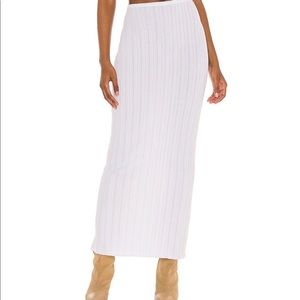Lounge Baha Ribbed Skirt in White